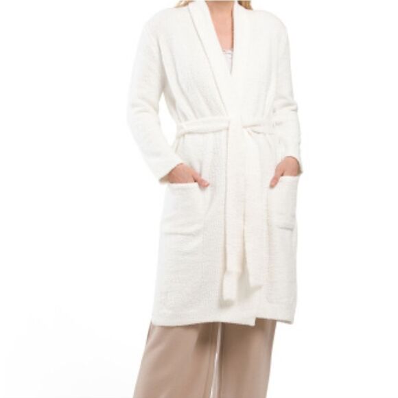 Cupcakes and Cashmere Cozy Shawl Collared Robe w/Belt- Cream - Picture 2 of 9